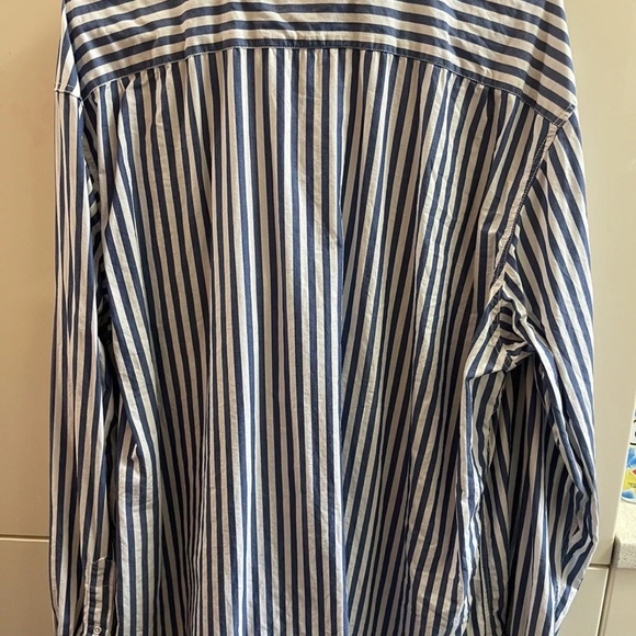 Sea Voyage Nautica Mens Striped Button Up Shirt Long Sleeves Cotton  2XL Slim - Picture 2 of 7